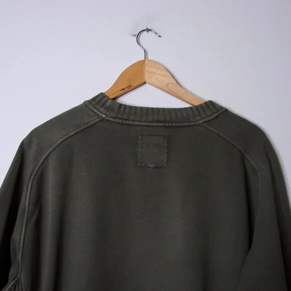 Aerie Down To Earth Crew Sweatshirt Olive Green Oversized Ribbed Small Medium L - Picture 13 of 14